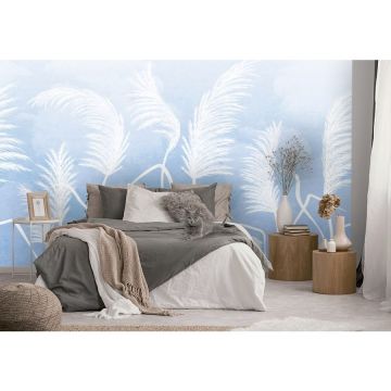 Обои виниловые на флизелине Design Studio 3D (Дизайн Студио 3Д) Нежность Колосья на небесном фоне Акварель (NJ-033)