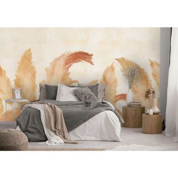 Обои виниловые на флизелине Design Studio 3D (Дизайн Студио 3Д) Нежность Крупные акварельные колосья Бесшовная Фреска Гранд (NJ-046)