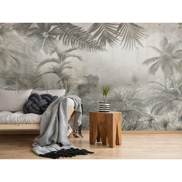 Обои виниловые на флизелине Design Studio 3D (Дизайн Студио 3Д) Саванна Листва на фоне гранж Бесшовная Фреска Classic (SVN-006)