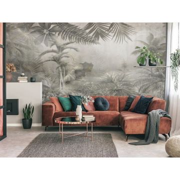 Обои виниловые на флизелине Design Studio 3D (Дизайн Студио 3Д) Саванна Листва на фоне гранж Бесшовная Фреска Ultra (SVN-006)