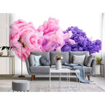 Обои виниловые на флизелине Design Studio 3D (Дизайн Студио 3Д) Флюидная дымка Столкновение цветов дымки Песок (FLD-001)