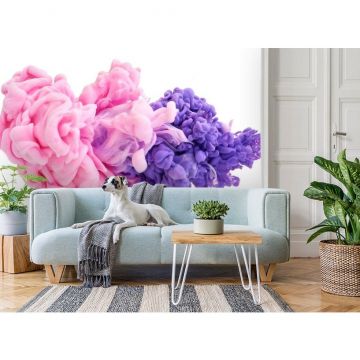 Обои виниловые на флизелине Design Studio 3D (Дизайн Студио 3Д) Флюидная дымка Столкновение цветов дымки Канвас (FLD-001)