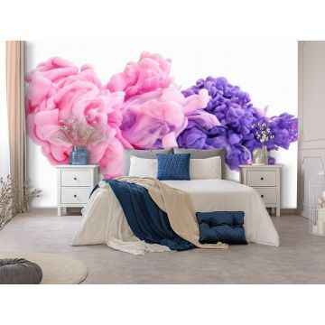 Обои виниловые на флизелине Design Studio 3D (Дизайн Студио 3Д) Флюидная дымка Столкновение цветов дымки Акварель (FLD-001)