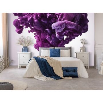 Обои виниловые на флизелине Design Studio 3D (Дизайн Студио 3Д) Флюидная дымка Спускающаяся фиолетовая дымка Бесшовная Фреска Classic (FLD-003)