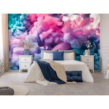 Обои виниловые на флизелине Design Studio 3D (Дизайн Студио 3Д) Флюидная дымка Буря красок Бесшовная Фреска Гранд (FLD-004)