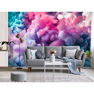 Обои виниловые на флизелине Design Studio 3D (Дизайн Студио 3Д) Флюидная дымка Буря красок Бесшовная Фреска Ultra (FLD-004)