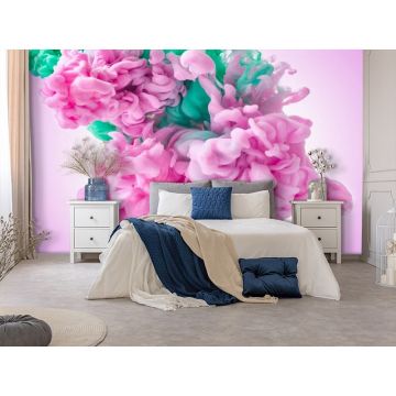 Обои виниловые на флизелине Design Studio 3D (Дизайн Студио 3Д) Флюидная дымка Падающий набор красок Песок (FLD-008)