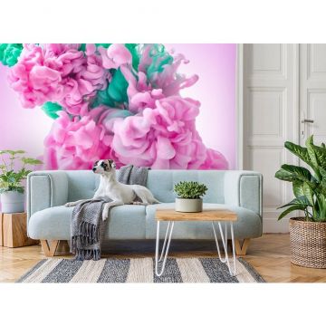 Обои виниловые на флизелине Design Studio 3D (Дизайн Студио 3Д) Флюидная дымка Падающий набор красок Бесшовная Фреска Classic (FLD-008)