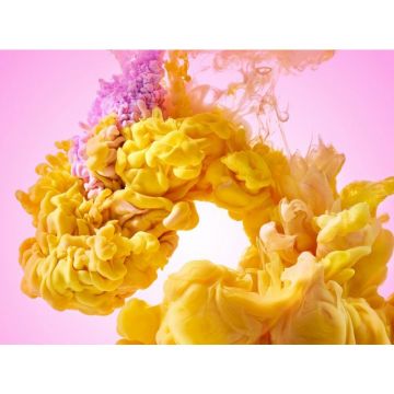 Обои виниловые на флизелине Design Studio 3D (Дизайн Студио 3Д) Флюидная дымка Взрыв желтой дымки Канвас (FLD-010)