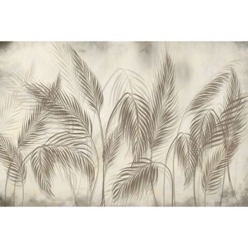 Обои виниловые на флизелине Design Studio 3D (Дизайн Студио 3Д) Leaves Колосья в бежевом цвете Бесшовная Фреска Classic (LVS-004)