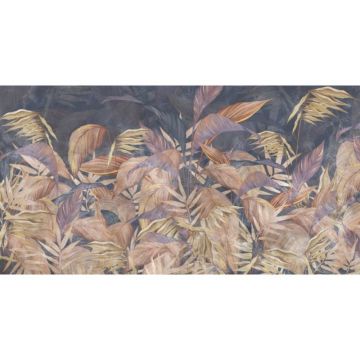 Обои виниловые на флизелине Design Studio 3D (Дизайн Студио 3Д) Leaves Яркие листья на темном фоне Акварель (LVS-008)