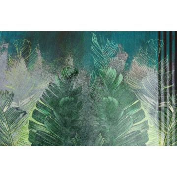 Обои виниловые на флизелине Design Studio 3D (Дизайн Студио 3Д) Leaves Затертые листья на фоне гранж Песок (LVS-012)