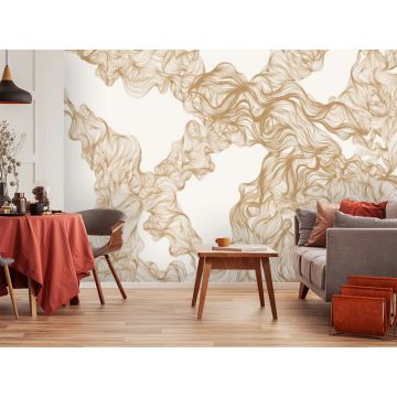 Обои виниловые на флизелине Design Studio 3D (Дизайн Студио 3Д) Line Style Роскошные золотые линии Бесшовная Фреска Гранд (LST-001)