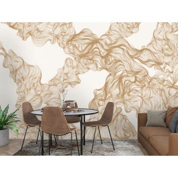 Обои виниловые на флизелине Design Studio 3D (Дизайн Студио 3Д) Line Style Роскошные золотые линии Бесшовная Фреска Classic (LST-001)