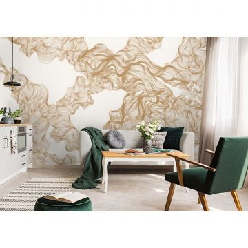 Обои виниловые на флизелине Design Studio 3D (Дизайн Студио 3Д) Line Style Роскошные золотые линии Бесшовная Фреска Ultra (LST-001)