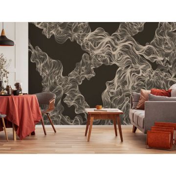 Обои виниловые на флизелине Design Studio 3D (Дизайн Студио 3Д) Line Style Роскошные линии в кофейных тонах Песок (LST-004)