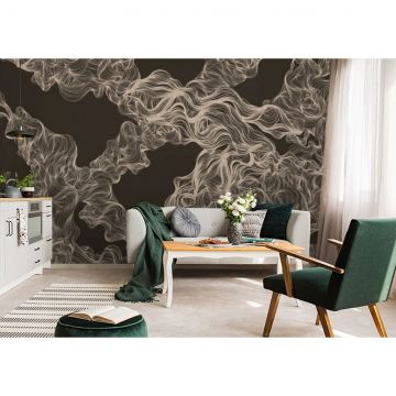 Обои виниловые на флизелине Design Studio 3D (Дизайн Студио 3Д) Line Style Роскошные линии в кофейных тонах Бесшовная Фреска Ultra (LST-004)