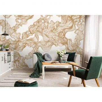 Обои виниловые на флизелине Design Studio 3D (Дизайн Студио 3Д) Line Style Переплет из золотых линий Бесшовная Фреска Гранд (LST-006)