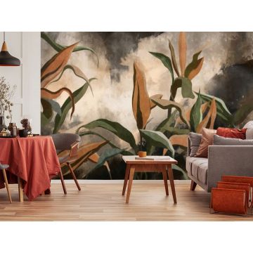 Обои виниловые на флизелине Design Studio 3D (Дизайн Студио 3Д) Avangard Букет тропических цветов Канвас (AVG-006)