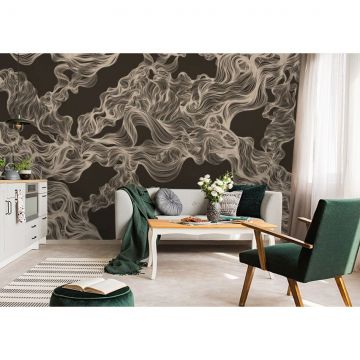 Обои виниловые на флизелине Design Studio 3D (Дизайн Студио 3Д) Line Style Переплет из линий в кофейных тонах Песок (LST-009)