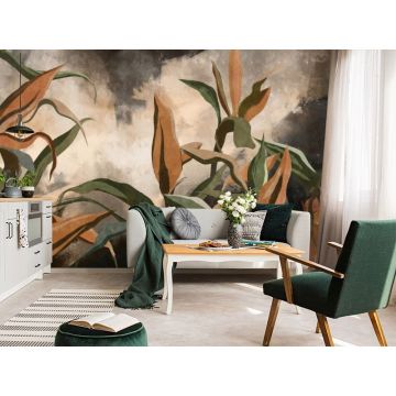 Обои виниловые на флизелине Design Studio 3D (Дизайн Студио 3Д) Avangard Букет тропических цветов Акварель (AVG-006)