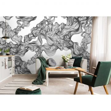 Обои виниловые на флизелине Design Studio 3D (Дизайн Студио 3Д) Line Style Черно-белый переплет из линий Акварель (LST-010)