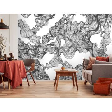 Обои виниловые на флизелине Design Studio 3D (Дизайн Студио 3Д) Line Style Черно-белый переплет из линий Бесшовная Фреска Classic (LST-010)