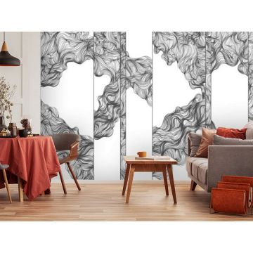 Обои виниловые на флизелине Design Studio 3D (Дизайн Студио 3Д) Line Style Черно-белые линии геометрии Бесшовная Фреска Гранд (LST-015)