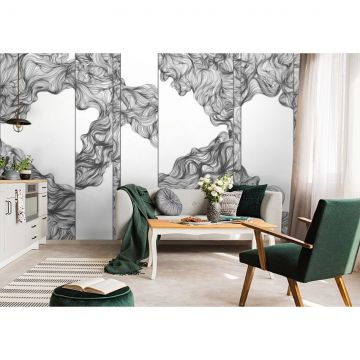 Обои виниловые на флизелине Design Studio 3D (Дизайн Студио 3Д) Line Style Черно-белые линии геометрии Бесшовная Фреска Ultra (LST-015)