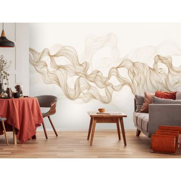 Обои виниловые на флизелине Design Studio 3D (Дизайн Студио 3Д) Line Style Золотые узорчатые линии Песок (LST-016)