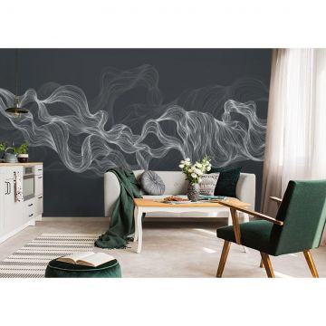 Обои виниловые на флизелине Design Studio 3D (Дизайн Студио 3Д) Line Style Узорчатые линии в серых тонах Канвас (LST-019)