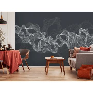 Обои виниловые на флизелине Design Studio 3D (Дизайн Студио 3Д) Line Style Узорчатые линии в серых тонах Бесшовная Фреска Classic (LST-019)