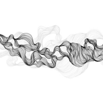 Обои виниловые на флизелине Design Studio 3D (Дизайн Студио 3Д) Line Style Черно-белые узорчатые линии Канвас (LST-020)