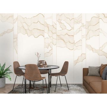 Обои виниловые на флизелине Design Studio 3D (Дизайн Студио 3Д) Line Style Золотая геометрия линий Бесшовная Фреска Classic (LST-021)