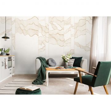 Обои виниловые на флизелине Design Studio 3D (Дизайн Студио 3Д) Line Style Золотая геометрия линий Бесшовная Фреска Ultra (LST-021)