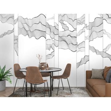 Обои виниловые на флизелине Design Studio 3D (Дизайн Студио 3Д) Line Style Черно-белая геометрия линий Акварель (LST-025)