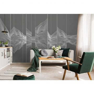 Обои виниловые на флизелине Design Studio 3D (Дизайн Студио 3Д) Line Style Безупречная геометрия в ночи Бесшовная Фреска Classic (LST-027)