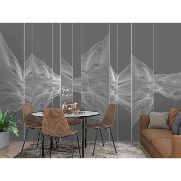 Обои виниловые на флизелине Design Studio 3D (Дизайн Студио 3Д) Line Style Безупречная геометрия в ночи Бесшовная Фреска Ultra (LST-027)