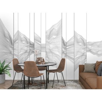 Обои виниловые на флизелине Design Studio 3D (Дизайн Студио 3Д) Line Style Безупречная черно-белая геометрия Бесшовная Фреска Гранд (LST-028)