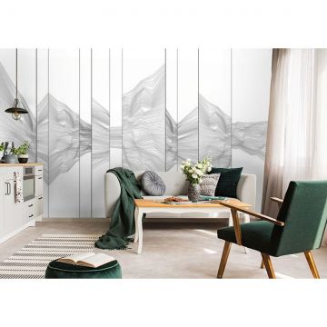 Обои виниловые на флизелине Design Studio 3D (Дизайн Студио 3Д) Line Style Безупречная черно-белая геометрия Бесшовная Фреска Classic (LST-028)