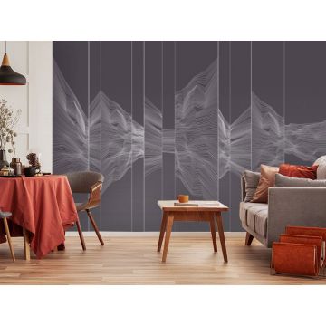 Обои виниловые на флизелине Design Studio 3D (Дизайн Студио 3Д) Line Style Безупречная геометрия в сиреневых тонах Песок (LST-030)