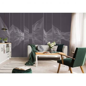 Обои виниловые на флизелине Design Studio 3D (Дизайн Студио 3Д) Line Style Безупречная геометрия в сиреневых тонах Канвас (LST-030)