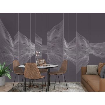 Обои виниловые на флизелине Design Studio 3D (Дизайн Студио 3Д) Line Style Безупречная геометрия в сиреневых тонах Бесшовная Фреска Classic (LST-030)