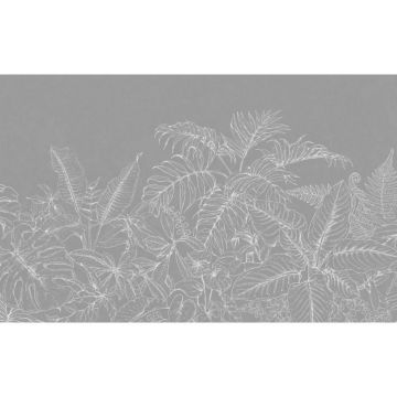 Обои виниловые на флизелине Design Studio 3D (Дизайн Студио 3Д) Line Style Золотистые тропики в сером исполнении Акварель (LST-033)