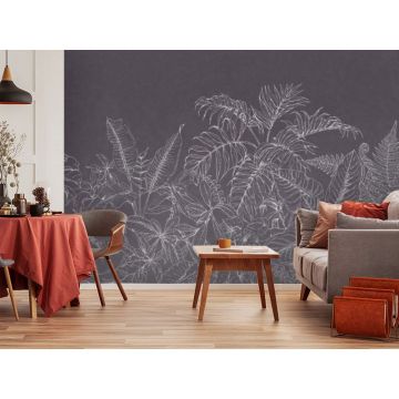 Обои виниловые на флизелине Design Studio 3D (Дизайн Студио 3Д) Line Style Тропики в ночном свете Акварель (LST-034)