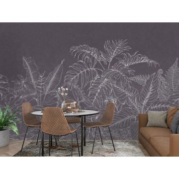 Обои виниловые на флизелине Design Studio 3D (Дизайн Студио 3Д) Line Style Тропики в ночном свете Бесшовная Фреска Ultra (LST-034)