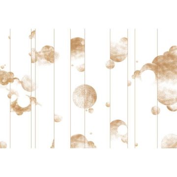 Обои виниловые на флизелине Design Studio 3D (Дизайн Студио 3Д) Line Style Абстрактные бежевые планеты с облаками Песок (LST-051)