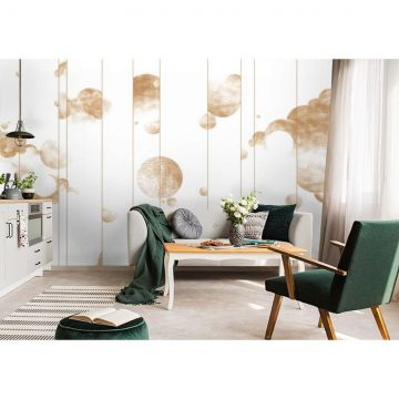 Обои виниловые на флизелине Design Studio 3D (Дизайн Студио 3Д) Line Style Абстрактные бежевые планеты с облаками Песок (LST-051)