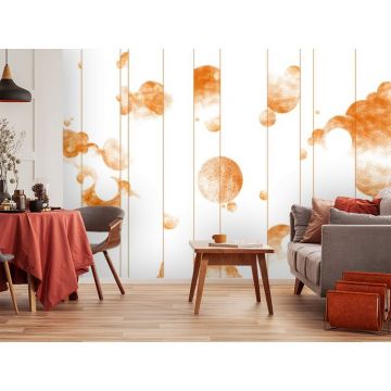 Обои виниловые на флизелине Design Studio 3D (Дизайн Студио 3Д) Line Style Абстрактные золотые планеты с облаками Песок (LST-055)