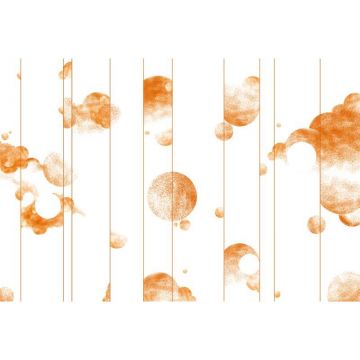 Обои виниловые на флизелине Design Studio 3D (Дизайн Студио 3Д) Line Style Абстрактные золотые планеты с облаками Канвас (LST-055)